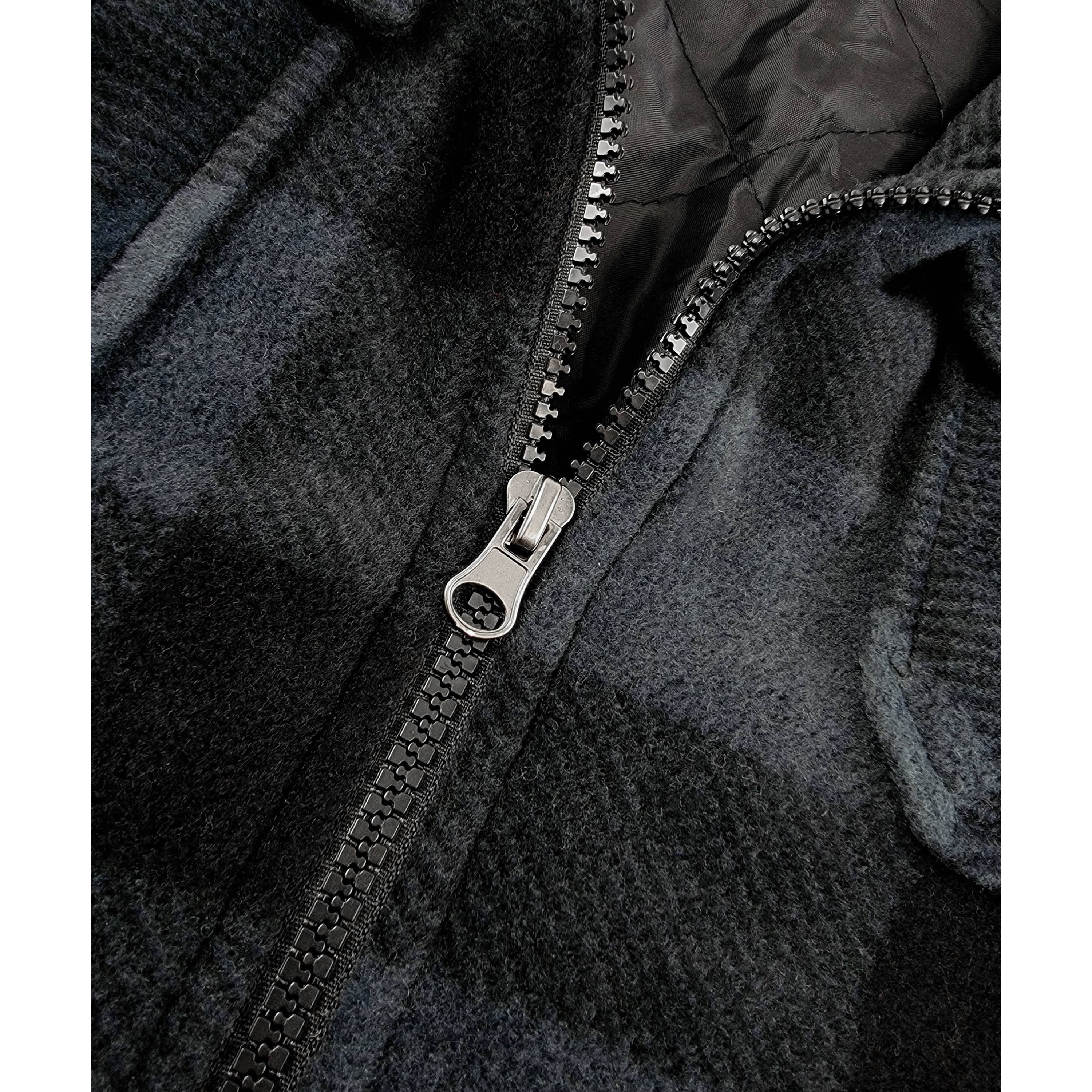 BOYS QUILTED FLEECE HOODED SHIRT JACKET