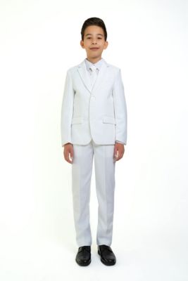 Peanut Butter Collection Boys 007 5-Piece Suit, White, 3 Slim