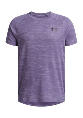 Under Armour Boys' UA Techâ¢ Textured Short Sleeve, Purple, Large