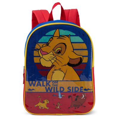 Fast Forward Lion King 15" Boys Backpack With Padded Straps & Zip Compartment - Ideal Toddler Bookbag For School & Travel - Style 1, Blue