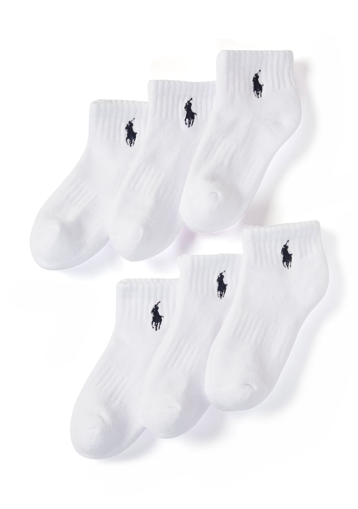 Boys Solid Quarter Socks - 6 Pack