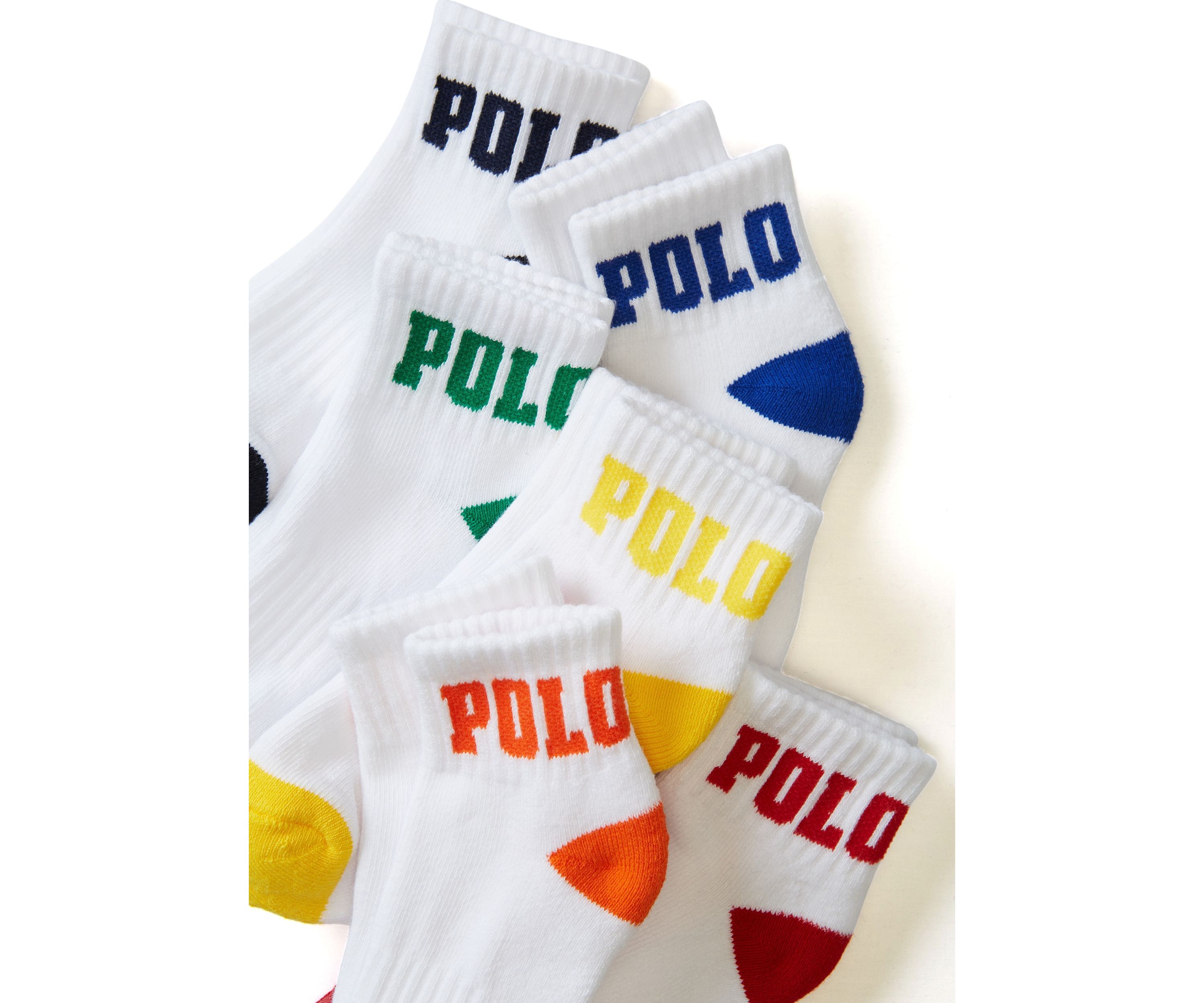 Polo Logo Solid Quarter Socks - 6 Pack