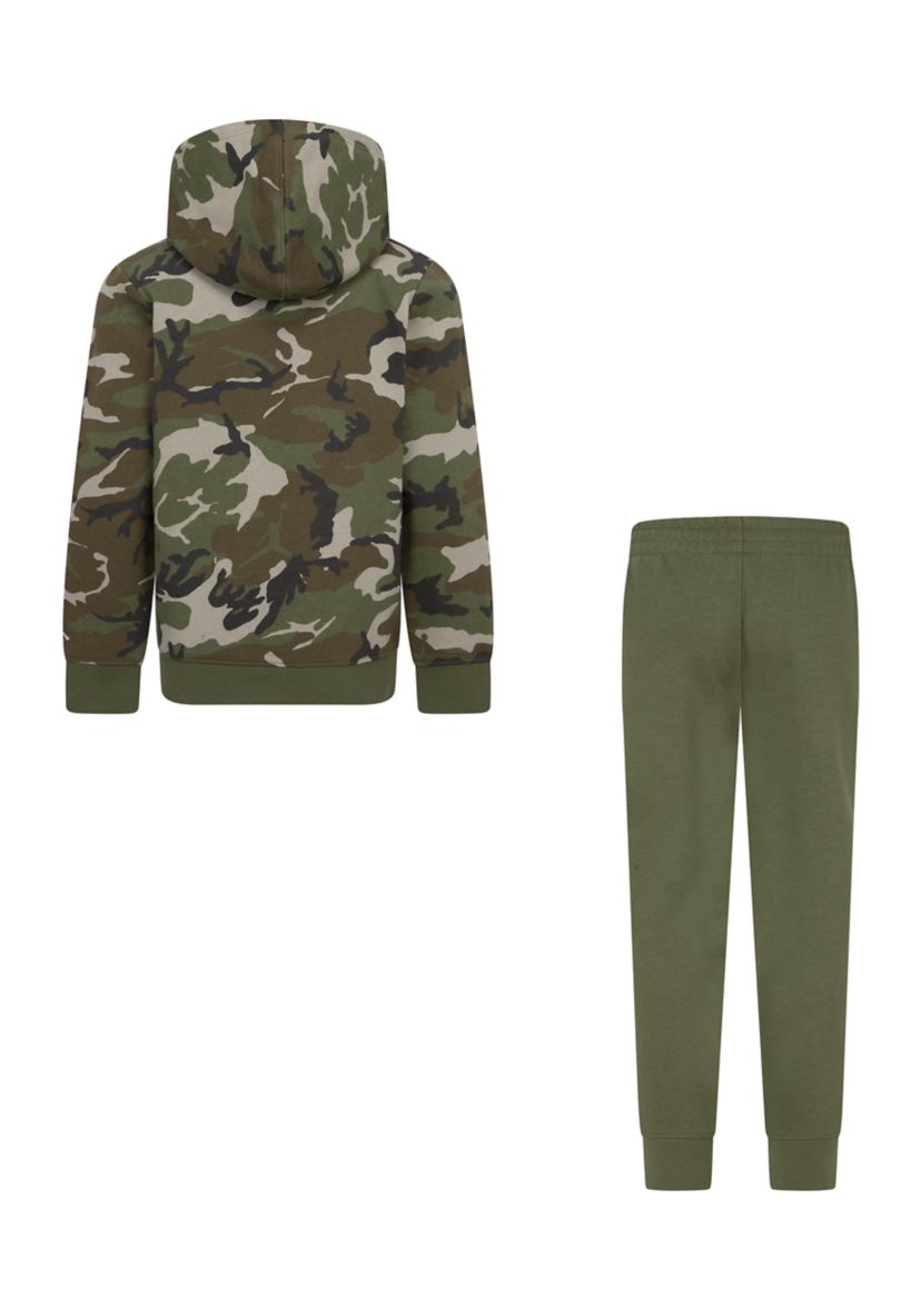 Boys 4-7 Camo Printed Fleece Hoodie and Joggers Set