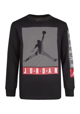  Jordan Blinds Long-Sleeve Boys Active Shirts & Tees Size M,  Color: Black/Red/White : Clothing, Shoes & Jewelry