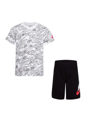 Nike® Boys 4-7 Logo Printed Set, Black