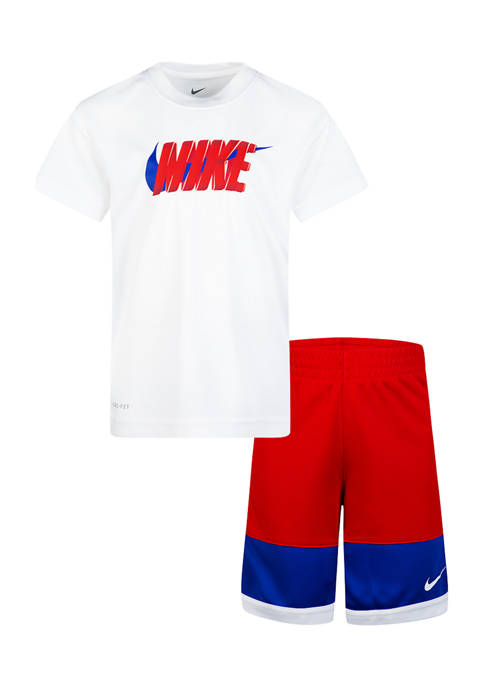 Nike® Boys 4-7 Color Block Shorts Set