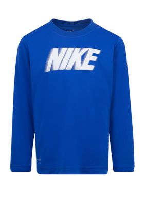 Boys 4-7 Nike Dri-FIT Long Sleeve Basketball Court Glow Graphic T-Shirt