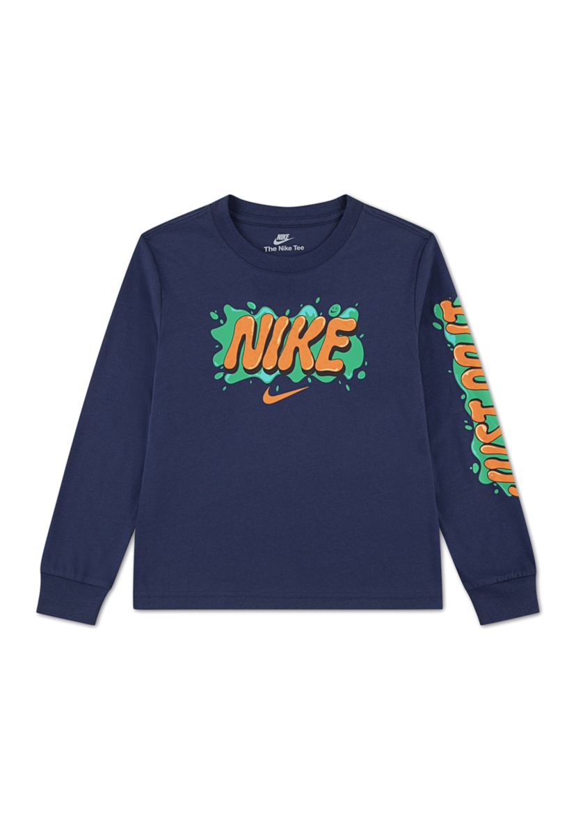 Boys 4-7 Long Sleeve Slime Graphic T-Shirt 