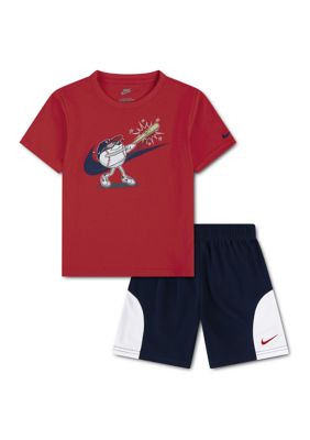 Nike Boys 4-7 Graphic Shirt and Shorts Sets