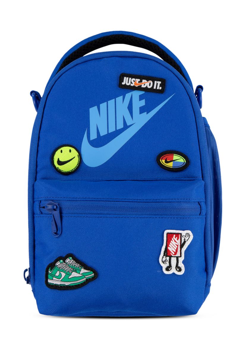 nike backpack blue white words Amazon.com | Nike 3 Brand Backpack  Navy Blue  30L
