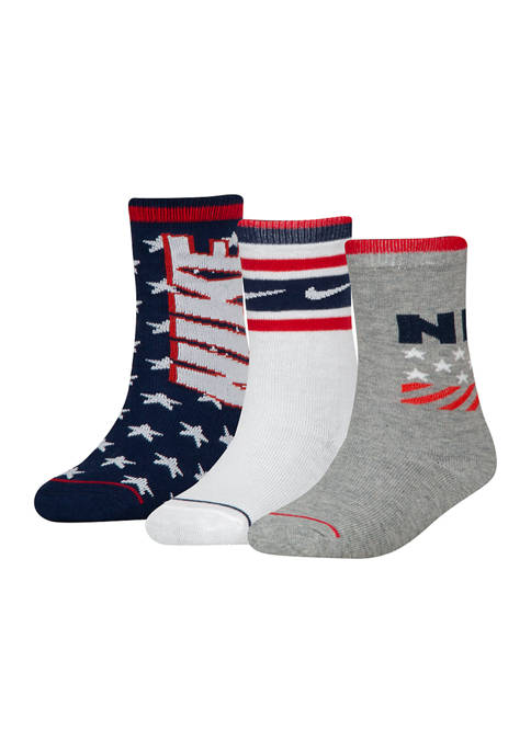 Nike® Boys 4-7 3-Pack of Americana Crew Socks