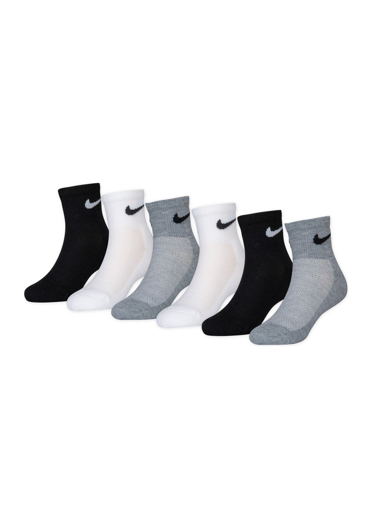 Boys Mesh Cushion Ankle Socks - 6 Pack