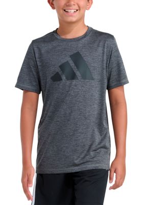 adidas Boys 8-20 Short Sleeve Essential Poly Mélange Tee, XL