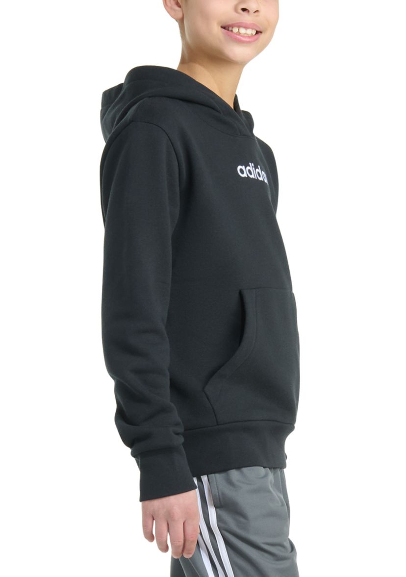Boys 8-20 Long Sleeve Essential Linear Embroidered Fleece Pullover Hoodie - Extended Size