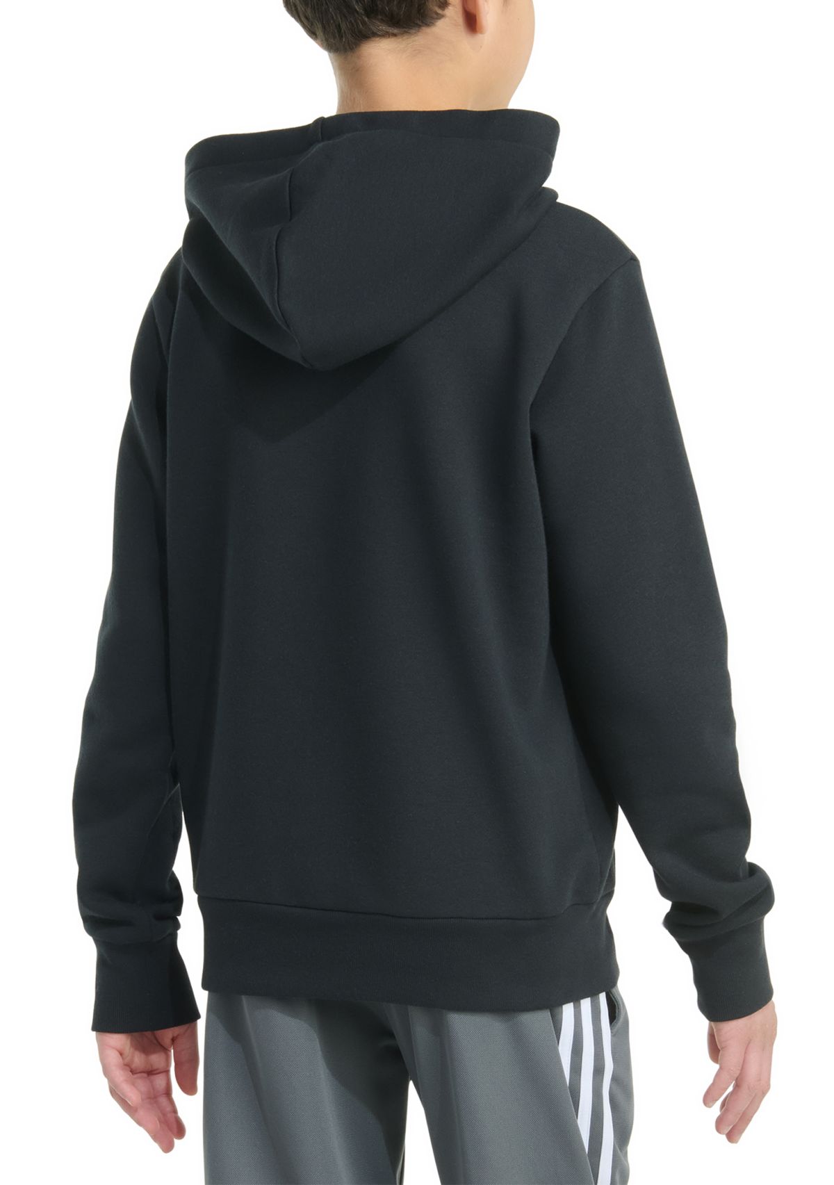 Boys 8-20 Long Sleeve Essential Linear Embroidered Fleece Pullover Hoodie