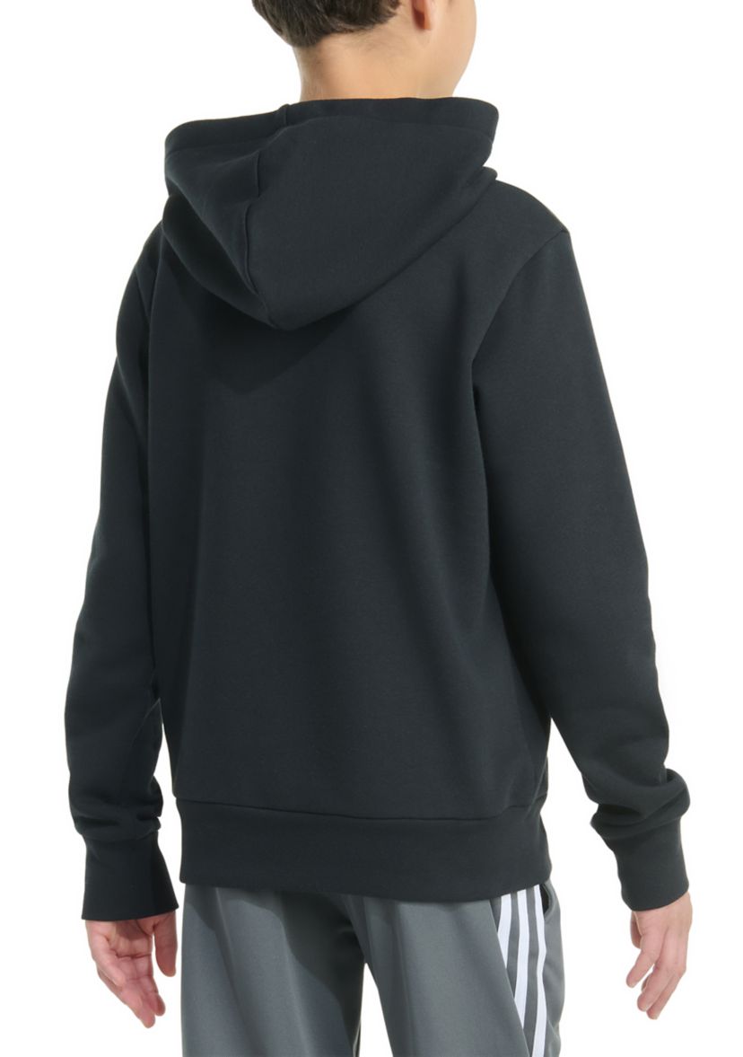 Boys 8-20 Long Sleeve Essential Linear Embroidered Fleece Pullover Hoodie