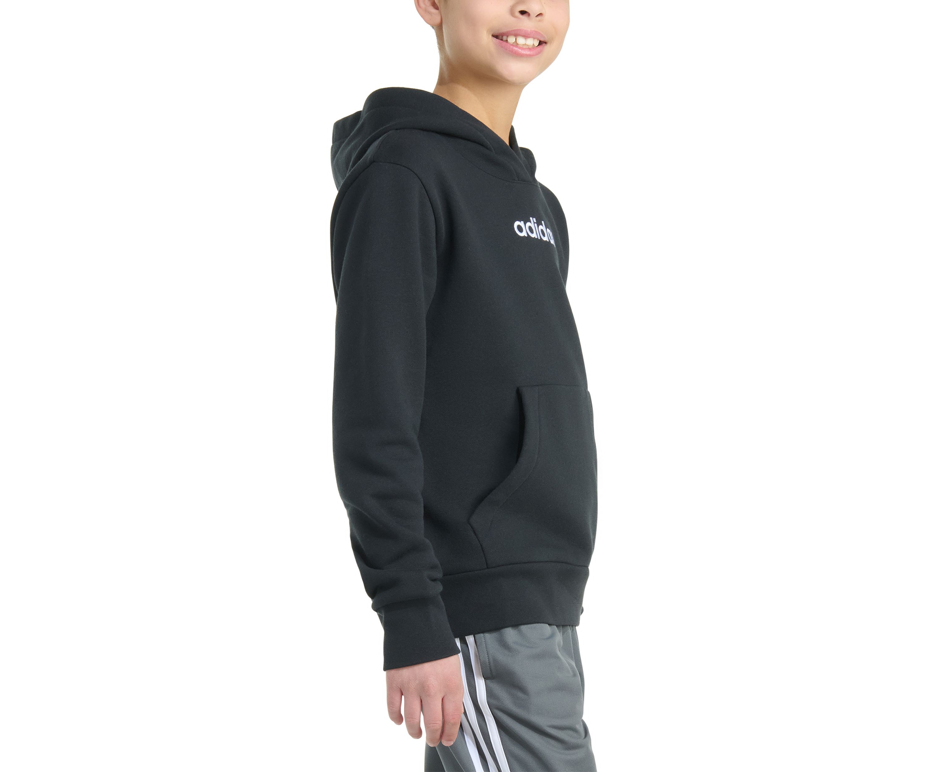 Boys 8-20 Long Sleeve Essential Linear Embroidered Fleece Pullover Hoodie