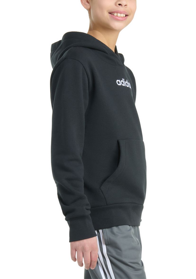 Boys 8-20 Long Sleeve Essential Linear Embroidered Fleece Pullover Hoodie