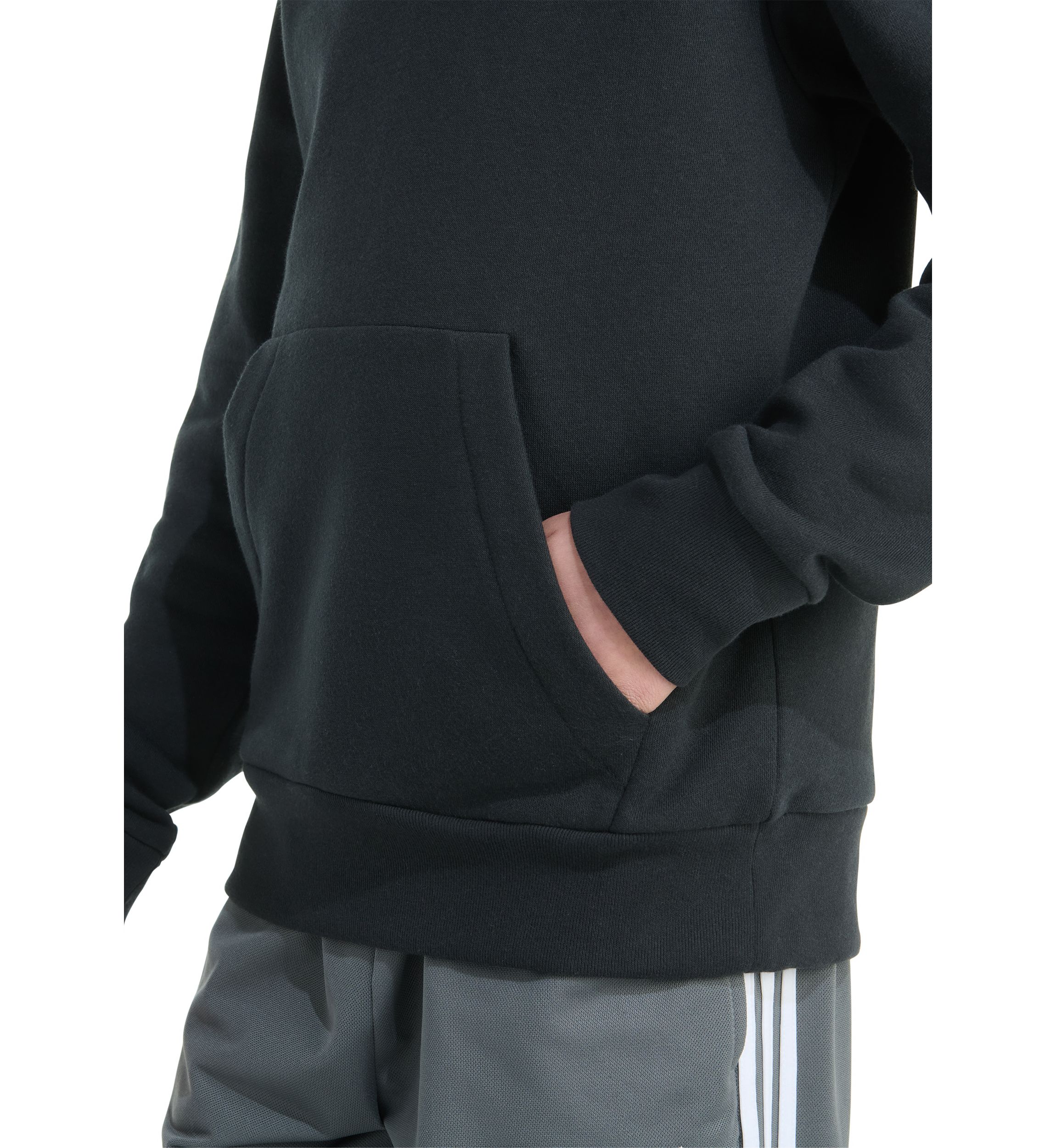 Boys 8-20 Long Sleeve Essential Linear Embroidered Fleece Pullover Hoodie