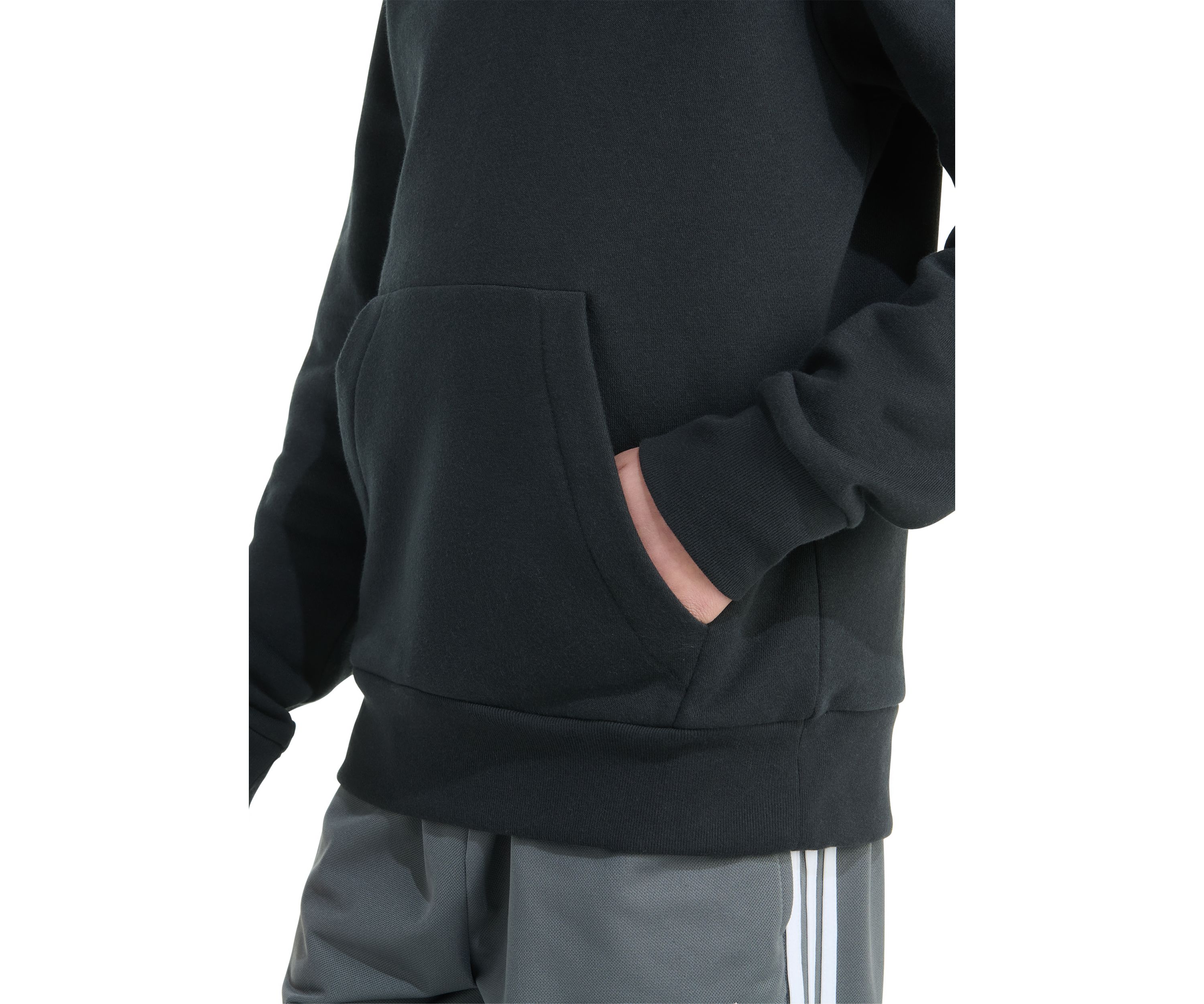 Boys 8-20 Long Sleeve Essential Linear Embroidered Fleece Pullover Hoodie