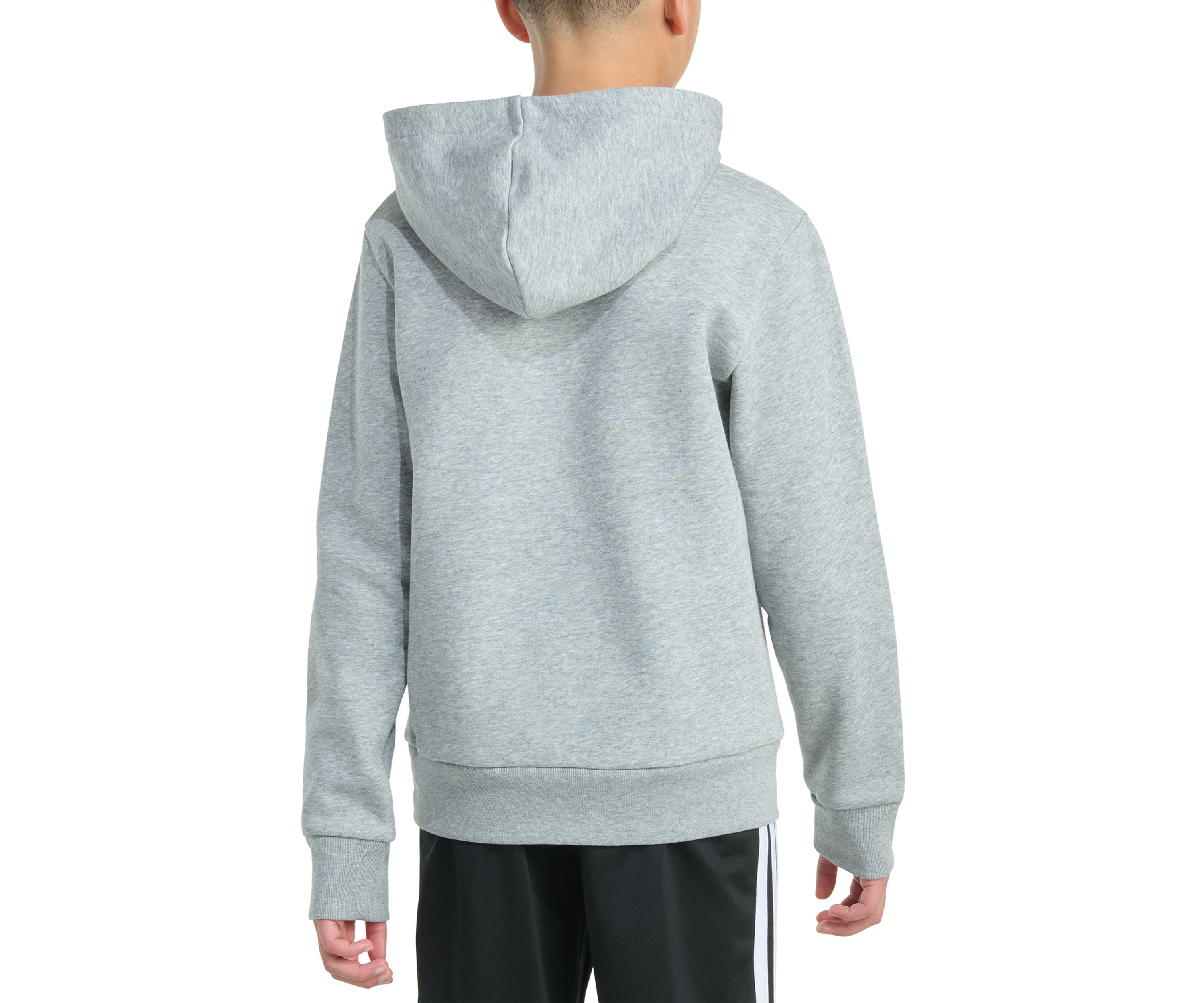Boys 8-20 Long Sleeve Essential Linear Embroidered Fleece Heather Pullover Hoodie