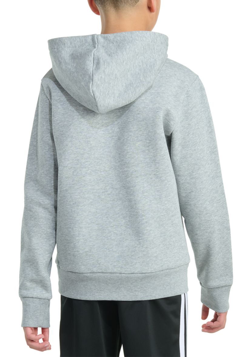 Boys 8-20 Long Sleeve Essential Linear Embroidered Fleece Heather Pullover Hoodie