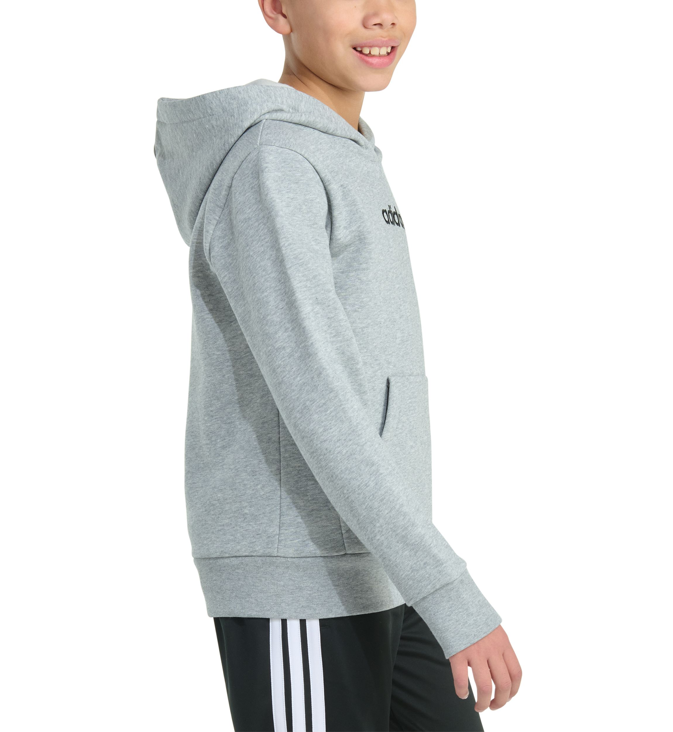 Boys 8-20 Long Sleeve Essential Linear Embroidered Fleece Heather Pullover Hoodie