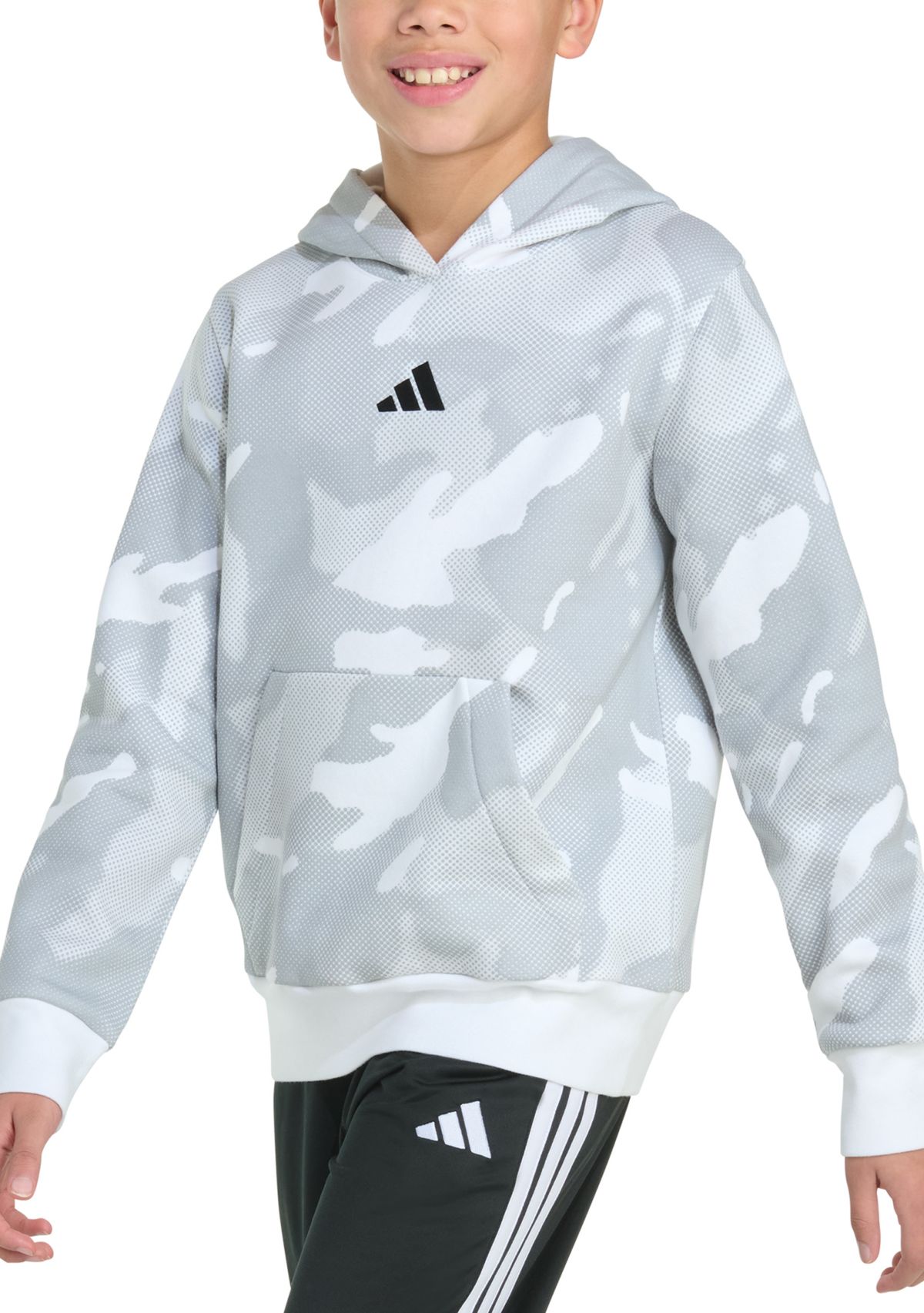 Boys 8-20 Long Sleeve Halftone Camo Printed Fleece Pullover Hoodie