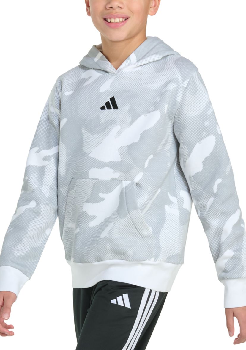 Boys 8-20 Long Sleeve Halftone Camo Printed Fleece Pullover Hoodie