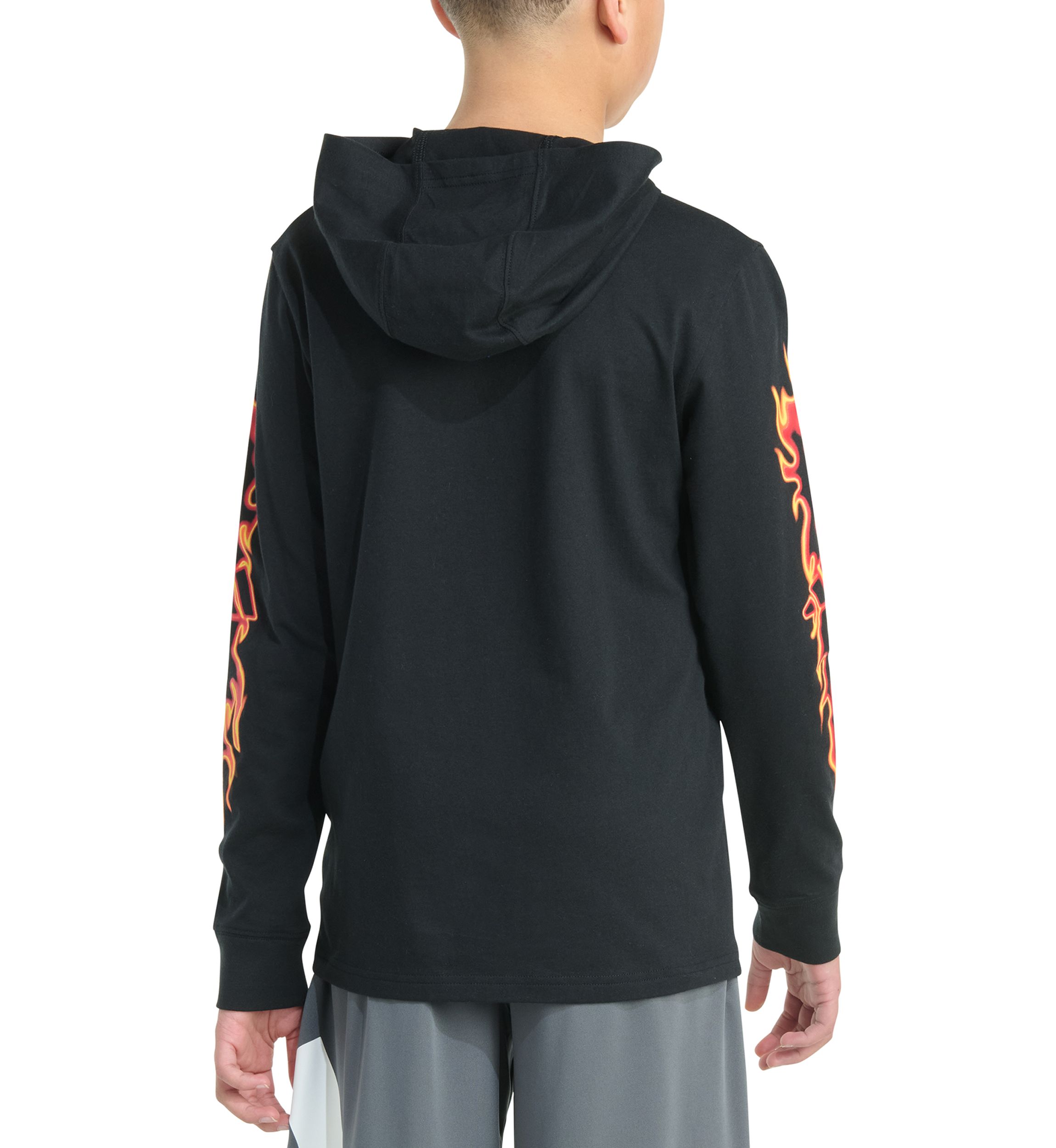 Boys 8-20 Long Sleeve Hooded Flame T-Shirt (Extended Size)