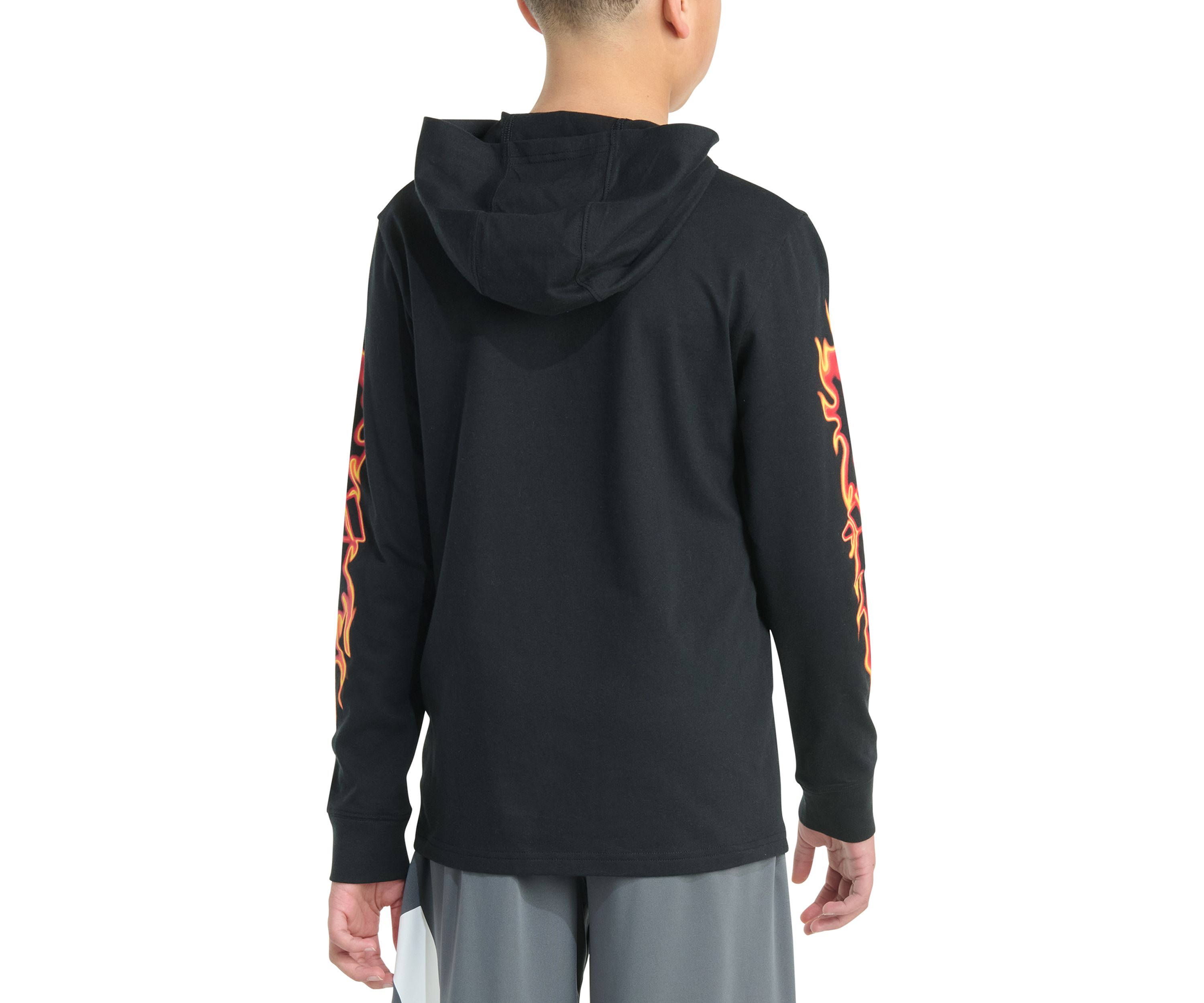 Boys 8-20 Long Sleeve Hooded Flame T-Shirt (Extended Size)