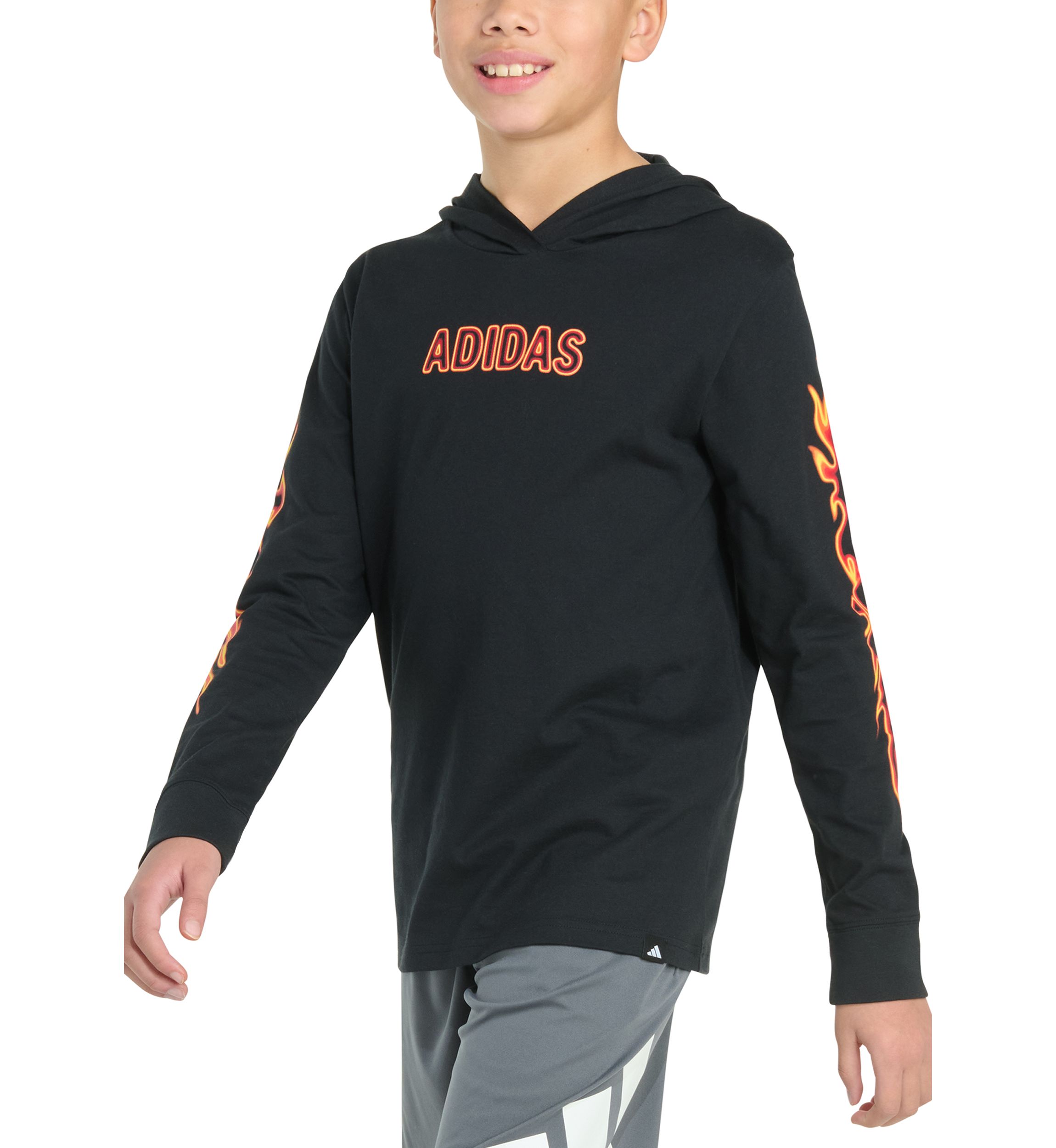 Boys 8-20 Long Sleeve Hooded Flame T-Shirt
