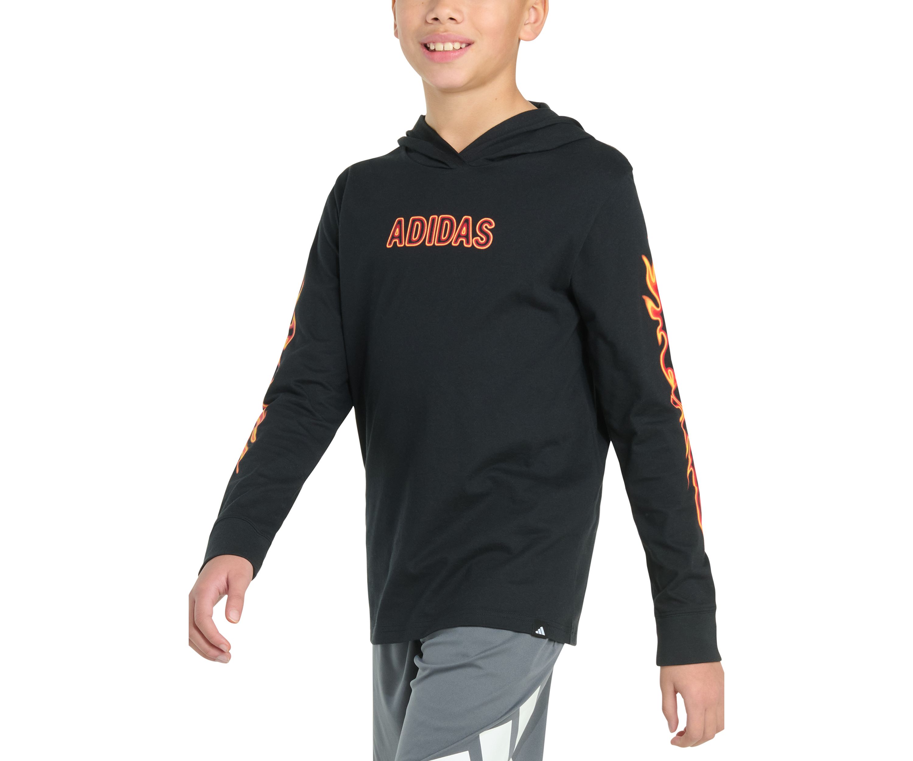 Boys 8-20 Long Sleeve Hooded Flame T-Shirt
