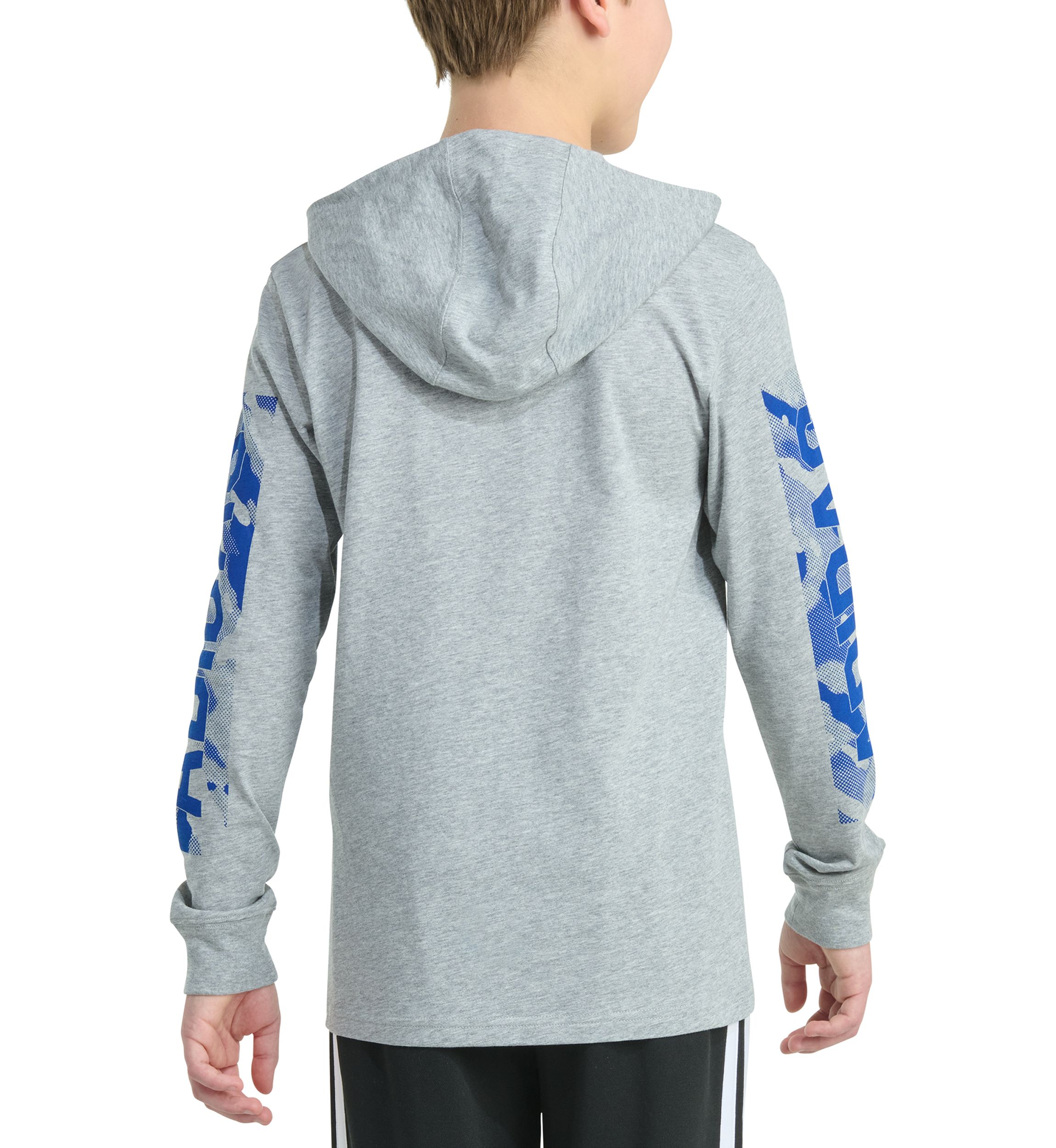 Boys 8-20 Long Sleeve Hooded Camo Lineage Heather T-Shirt