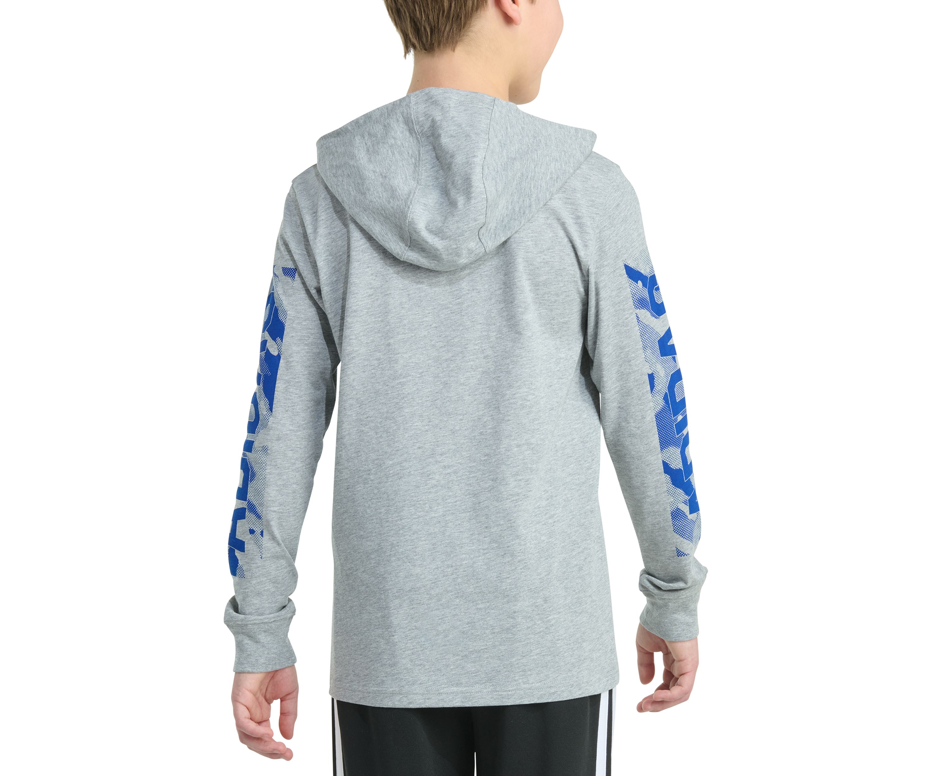 Boys 8-20 Long Sleeve Hooded Camo Lineage Heather T-Shirt