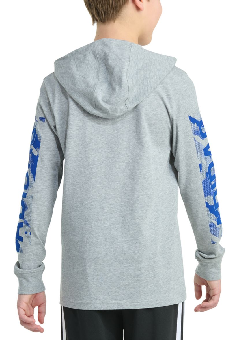 Boys 8-20 Long Sleeve Hooded Camo Lineage Heather T-Shirt