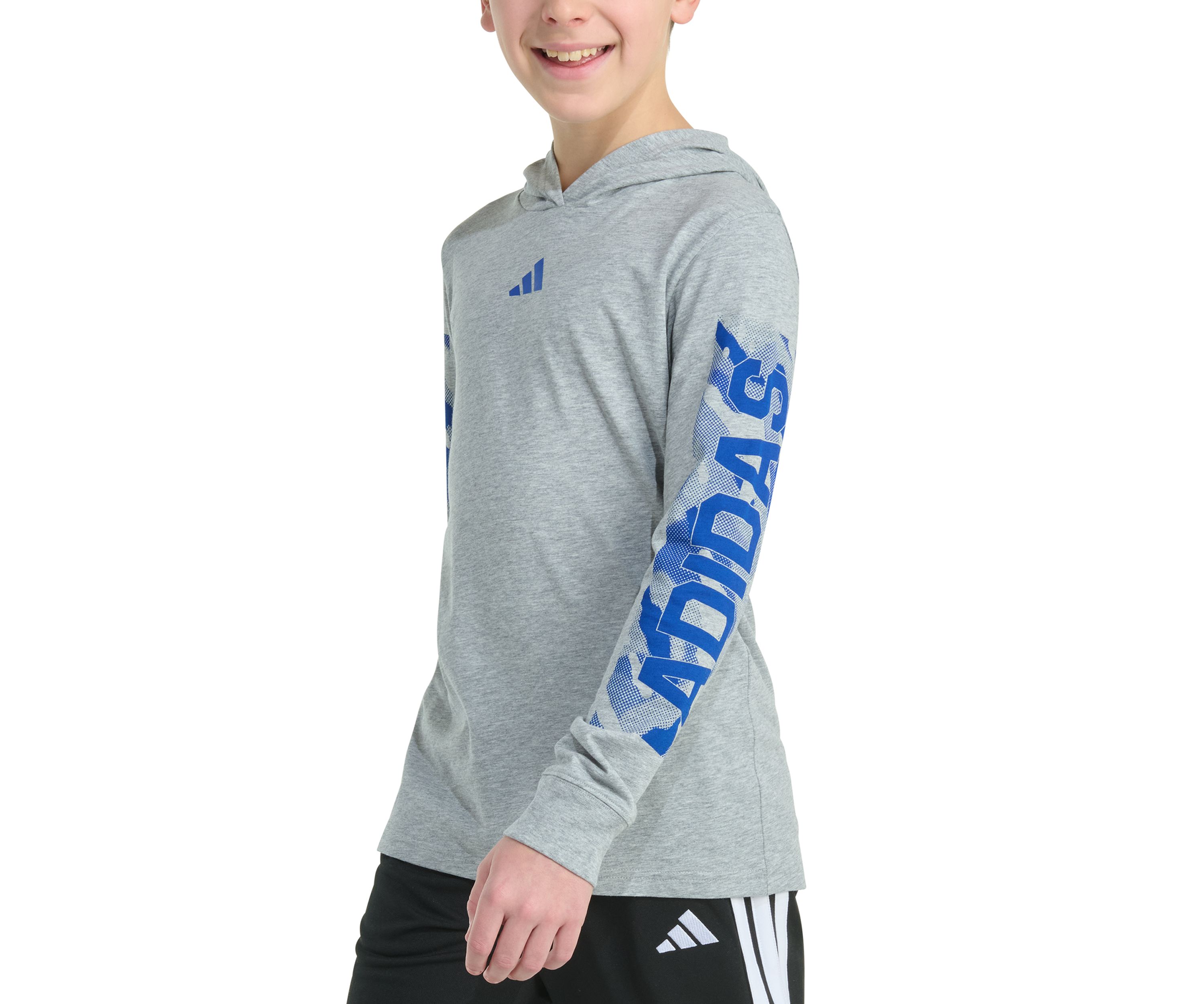 Boys 8-20 Long Sleeve Hooded Camo Lineage Heather T-Shirt