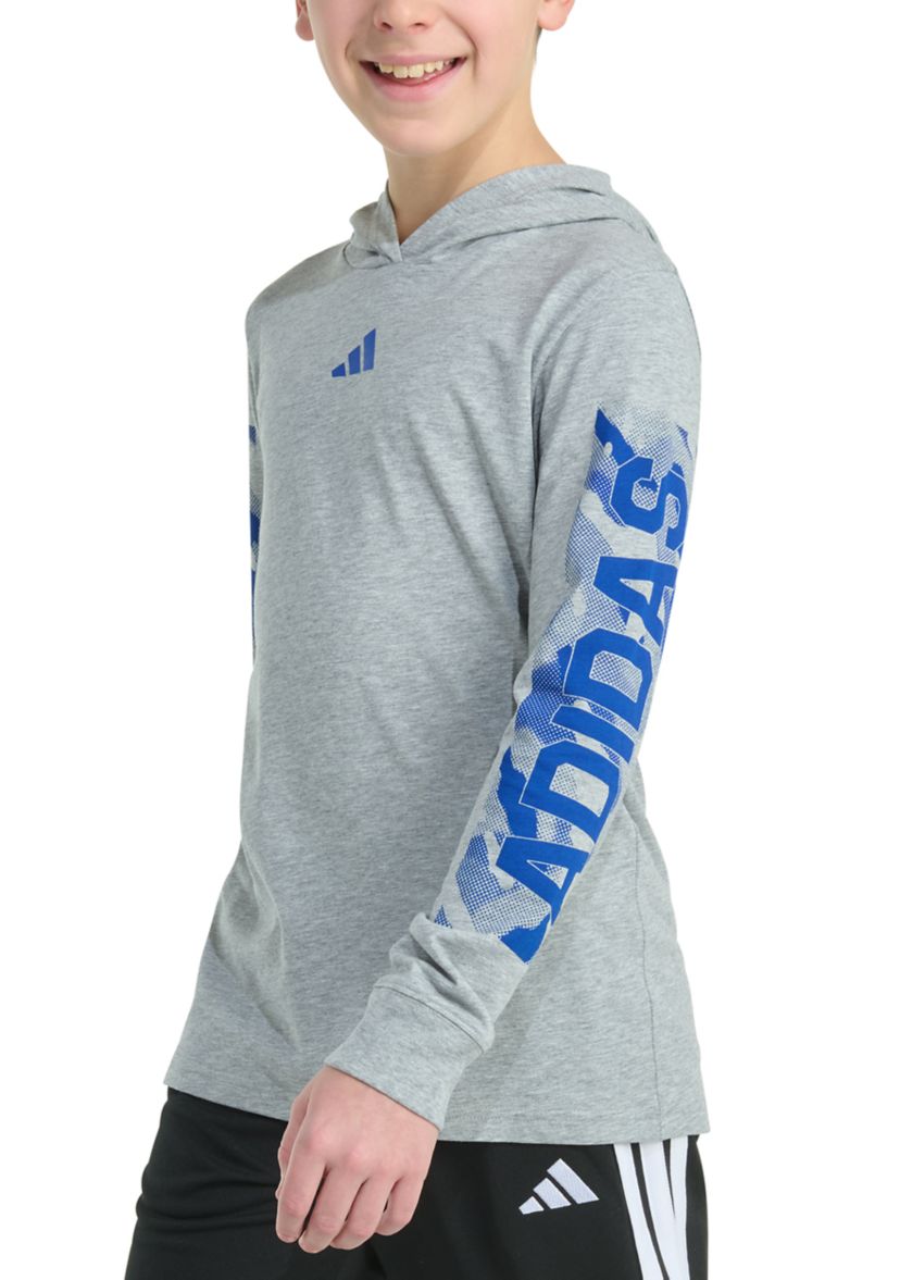 Boys 8-20 Long Sleeve Hooded Camo Lineage Heather T-Shirt