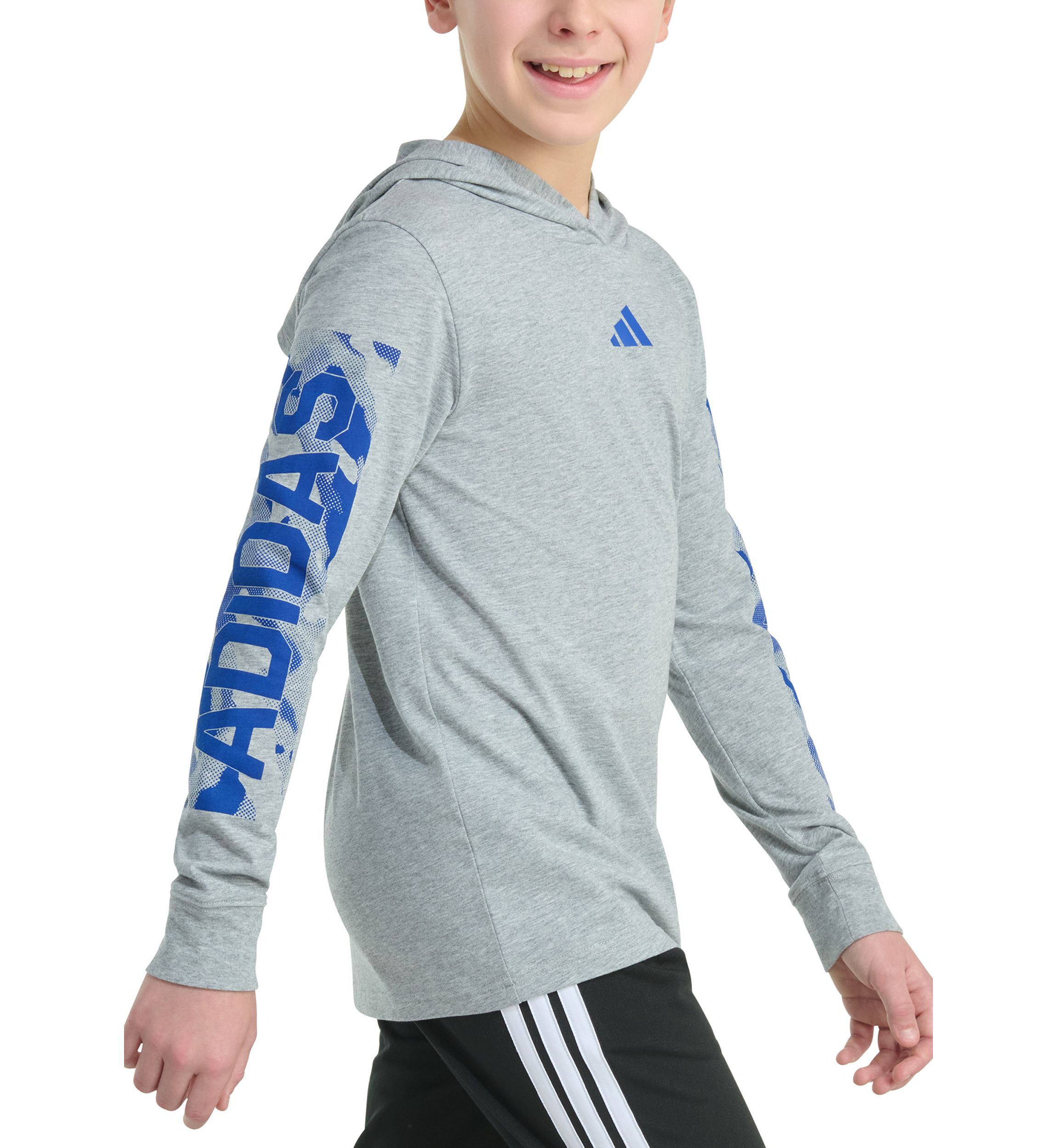 Boys 8-20 Long Sleeve Hooded Camo Lineage Heather T-Shirt