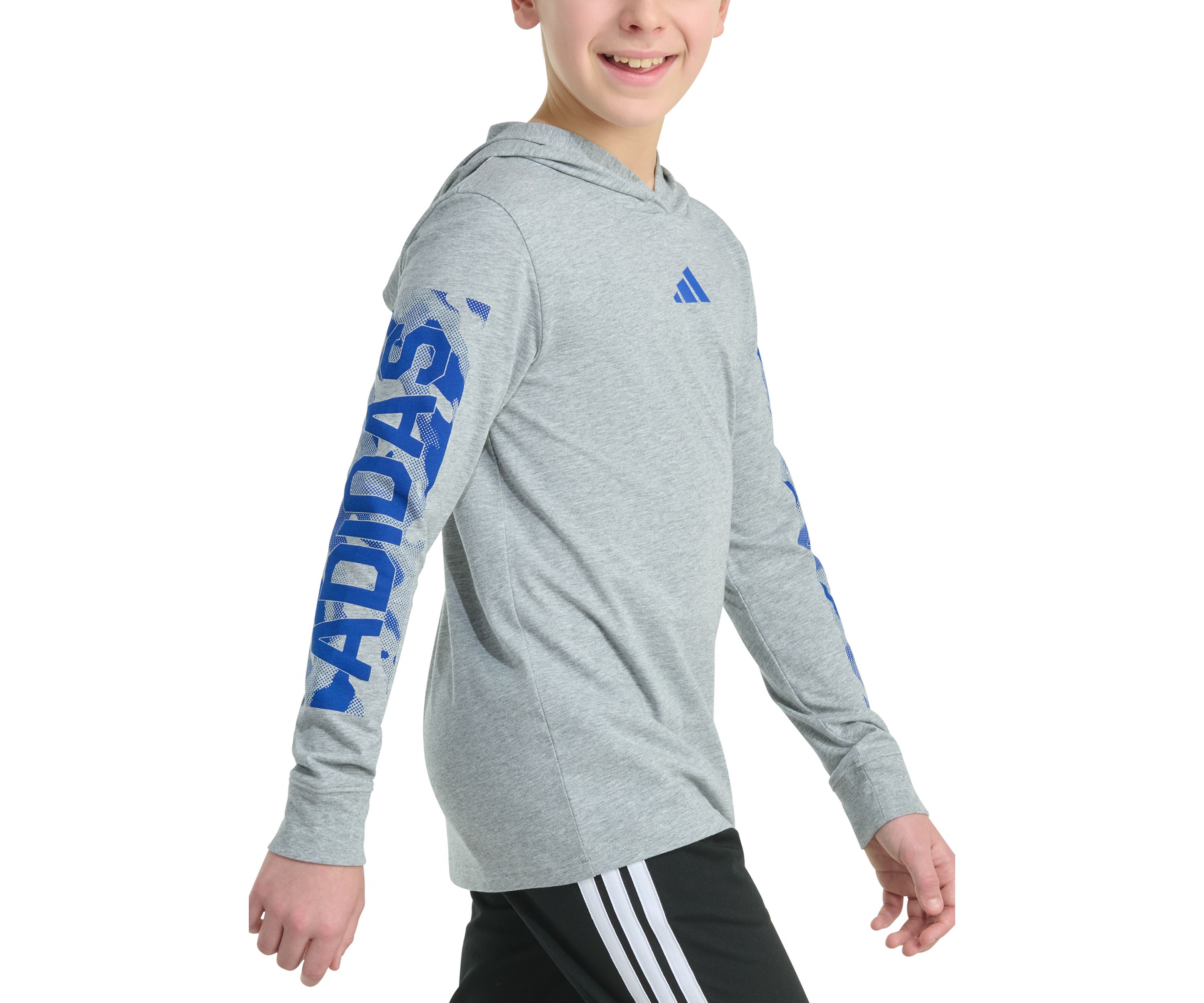 Boys 8-20 Long Sleeve Hooded Camo Lineage Heather T-Shirt