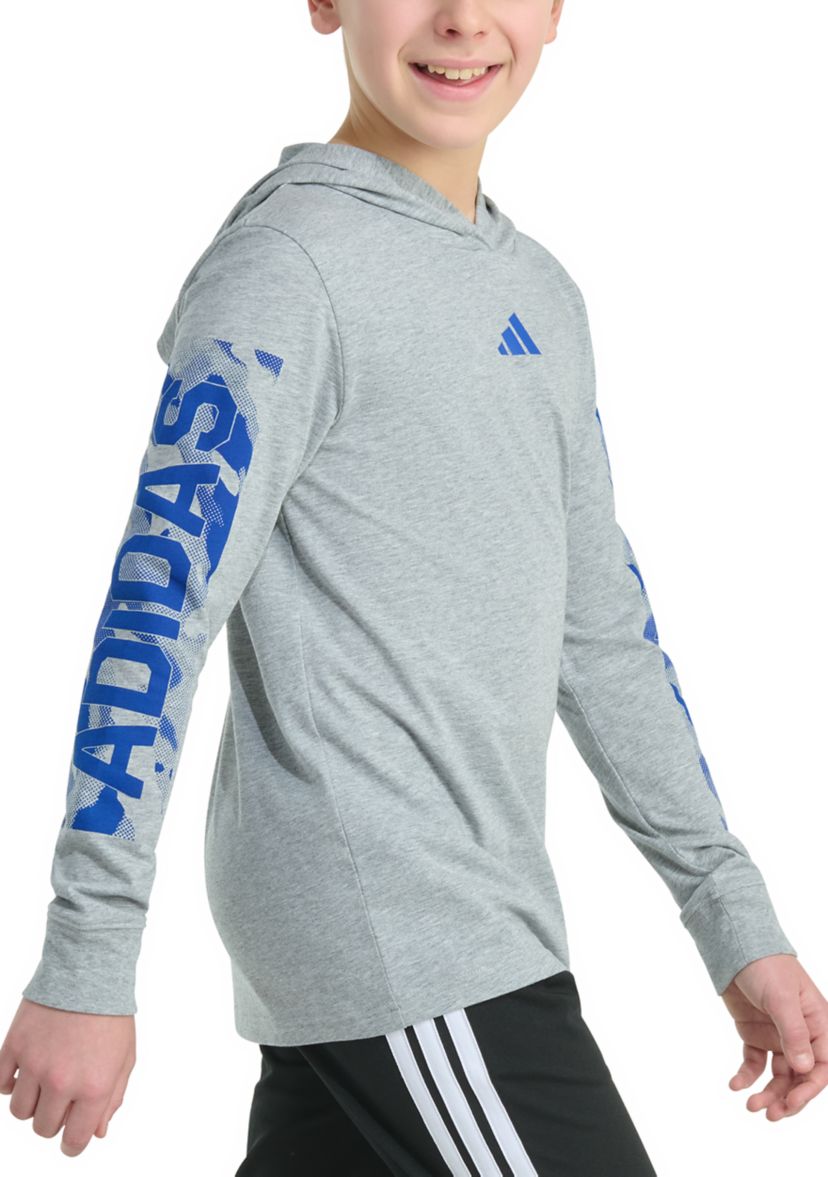 Boys 8-20 Long Sleeve Hooded Camo Lineage Heather T-Shirt
