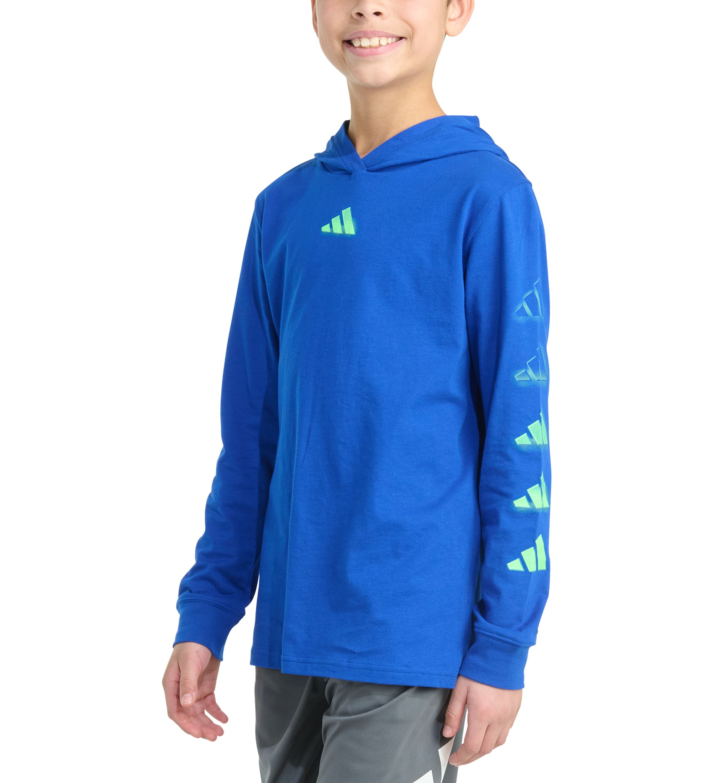 Boys 8-20 Long Sleeve Hooded Overspray Logo T-Shirt (Extended Size)