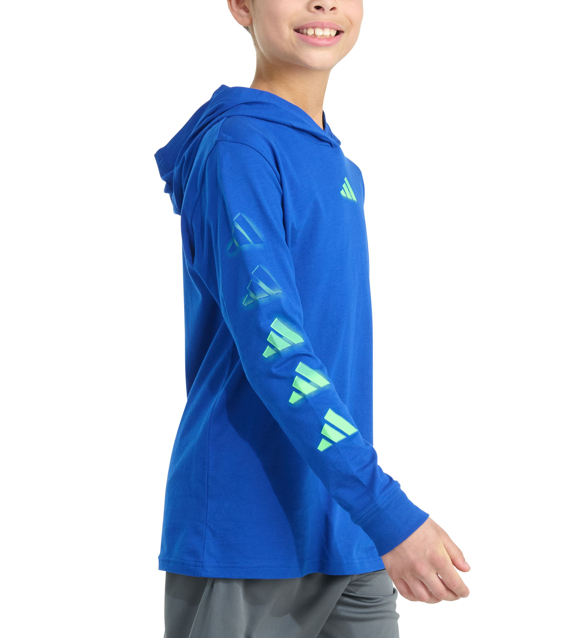 Boys 8-20 Long Sleeve Hooded Overspray Logo T-Shirt (Extended Size)