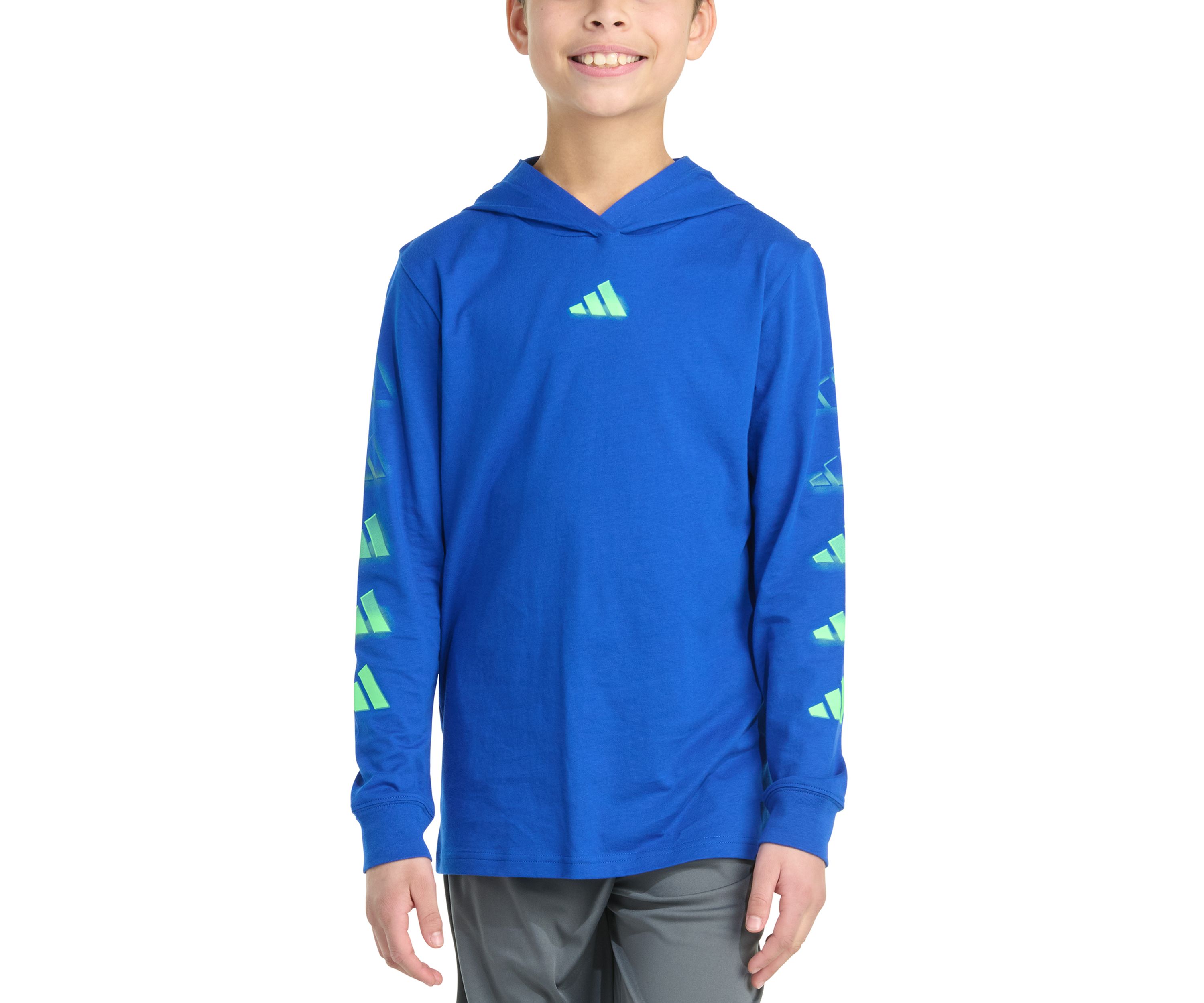 Boys 8-20 Long Sleeve Hooded Overspray Logo T-Shirt