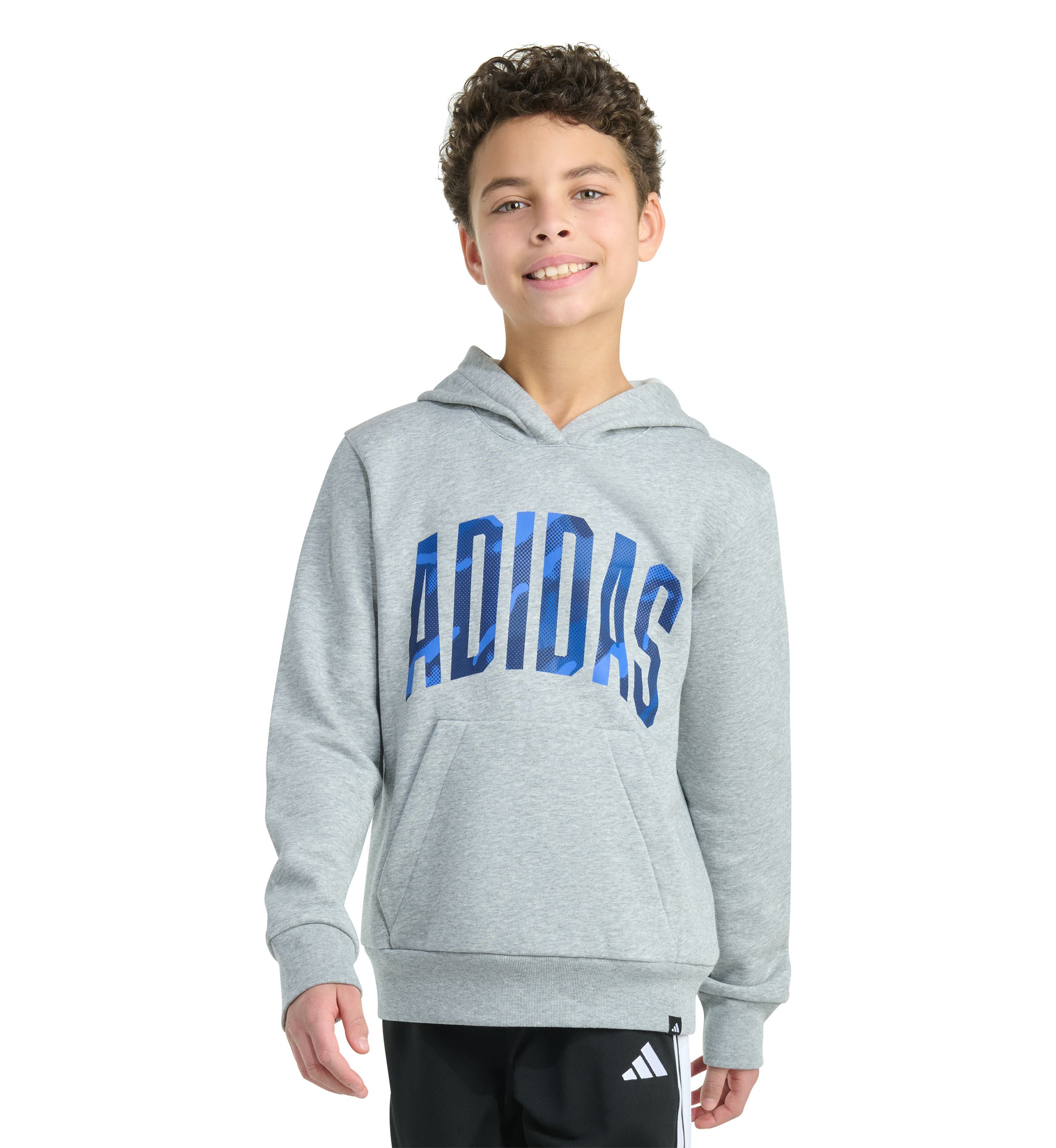Boys 8-20 Long Sleeve Hooded Graphic Heather Fleece Pullover - Extended Size