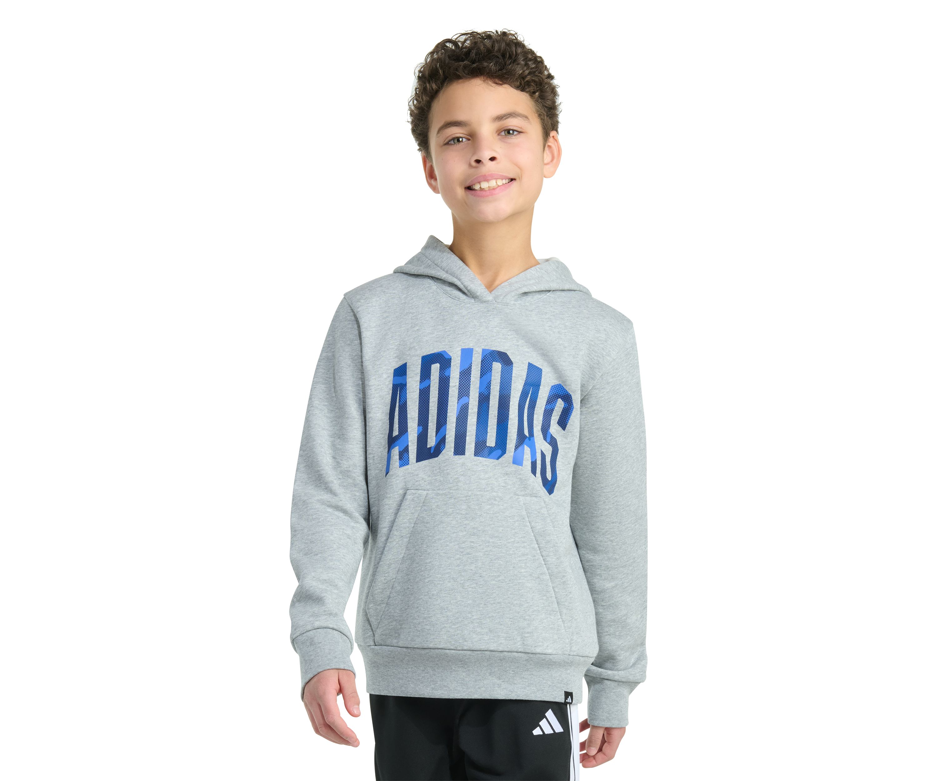 Boys 8-20 Long Sleeve Hooded Graphic Heather Fleece Pullover - Extended Size