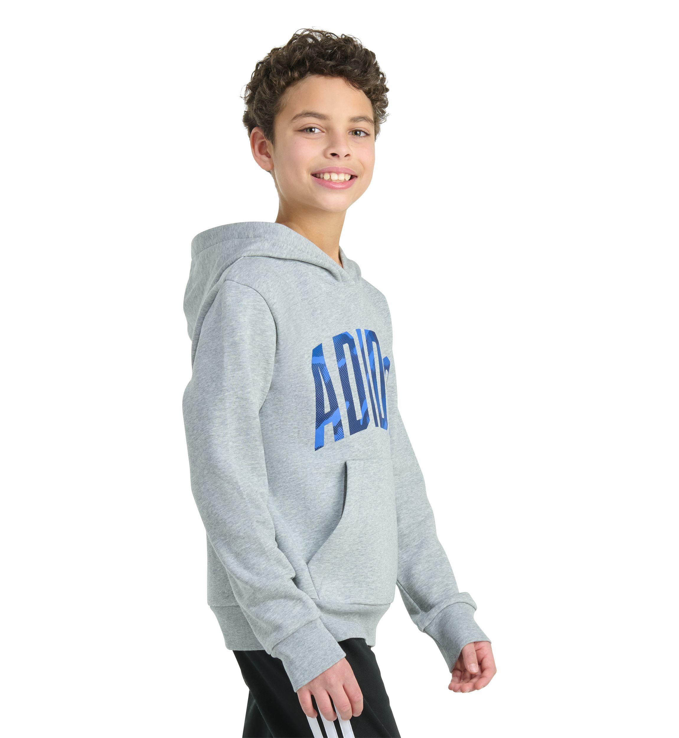 Boys 8-20 Long Sleeve Hooded Graphic Heather Fleece Pullover - Extended Size