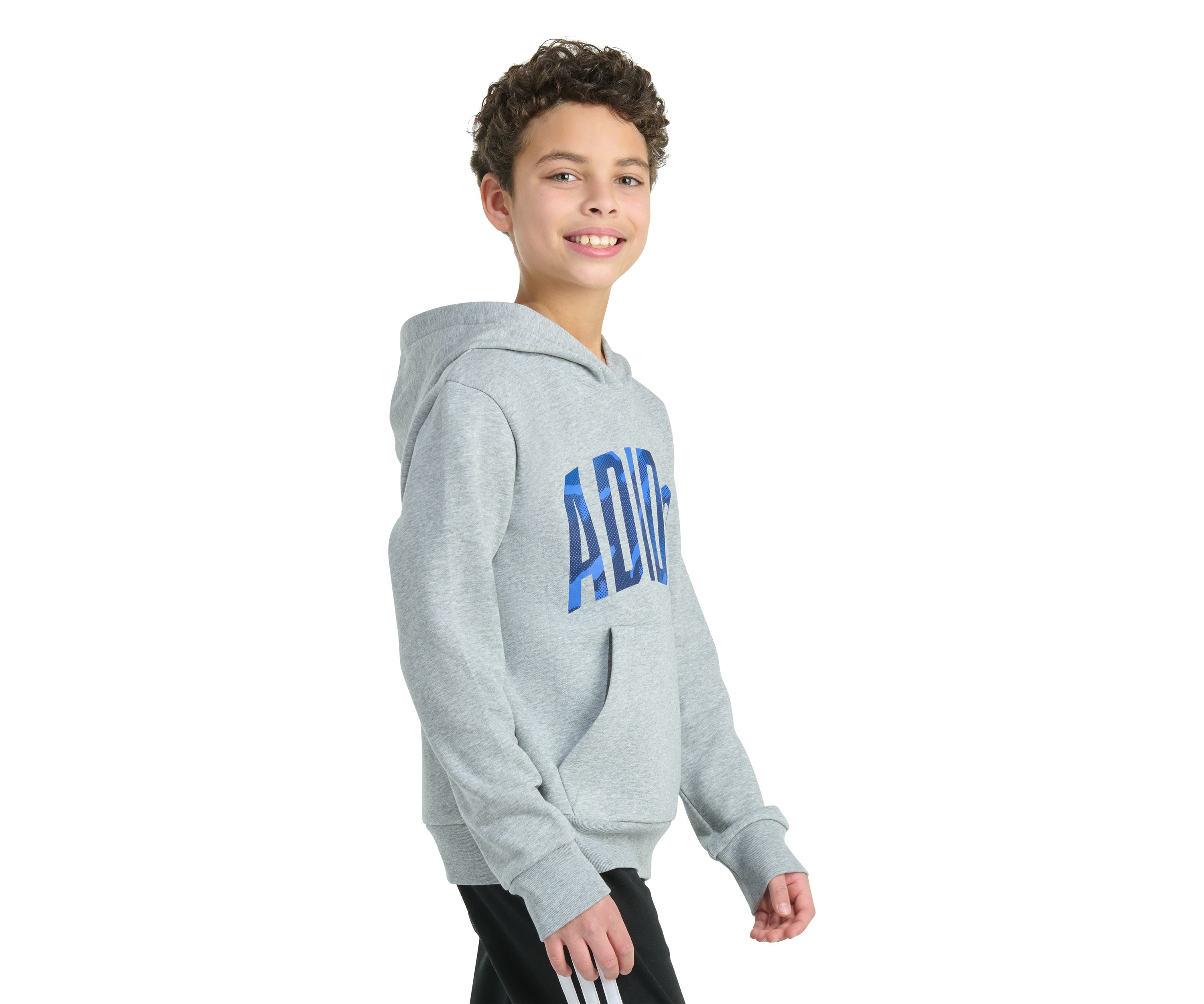 Boys 8-20 Long Sleeve Hooded Graphic Heather Fleece Pullover - Extended Size