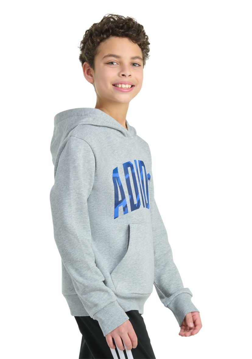 Boys 8-20 Long Sleeve Hooded Graphic Heather Fleece Pullover - Extended Size