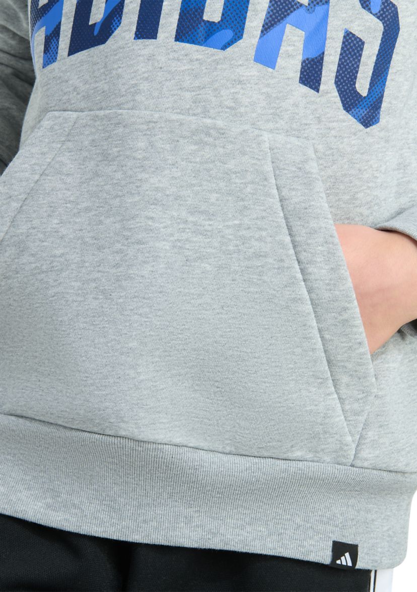 Boys 8-20 Long Sleeve Hooded Graphic Heather Fleece Pullover - Extended Size